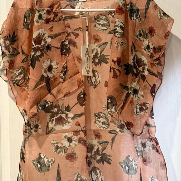 MIA JOY Floral Sheer Kids Duster - Peach and Floral Toddler Size - Picture 2 of 6